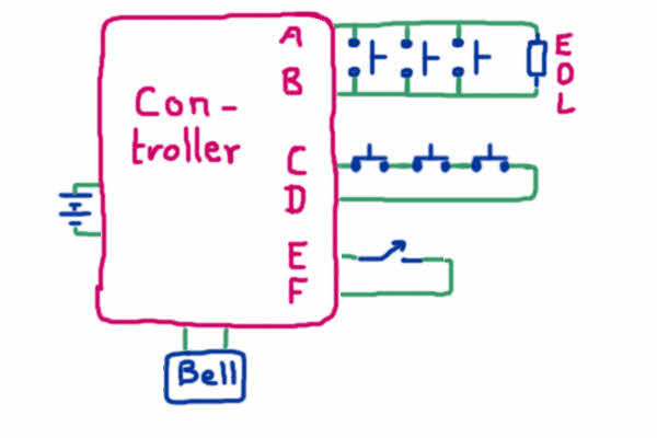 Less simple burglar alarm circuit