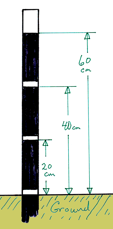 Two images with snow sticks